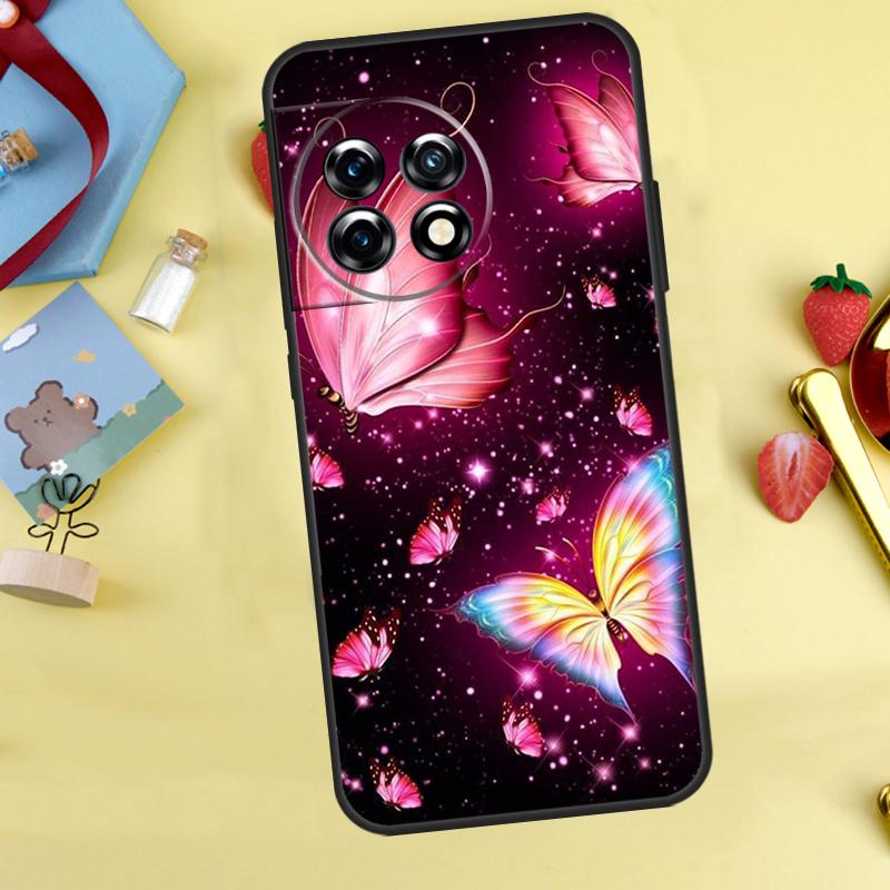 Black Beautiful Butterfly Case For OnePlus Nord 5 CE 2 3 4 Lite N20 N30 OnePlus 10T 12R 13R 13T 10 11 12 13 15 Cover