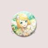 Kawaii Virtual Singer Kagamine Rin Round Brooch for Backpack Cartoon Idol Pins Accessories Lapel Badge for Fans Jewelry Gifts