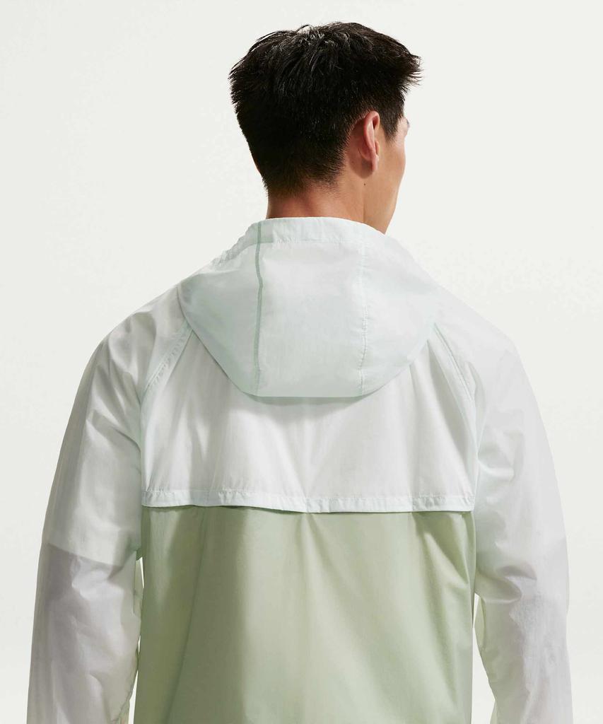 Nike Неутепленная куртка Windrunner на молнии с защитой от УФ-лучей M - Бледно-зеленый:Нефритовый горизонт:Белый / Io9628-394