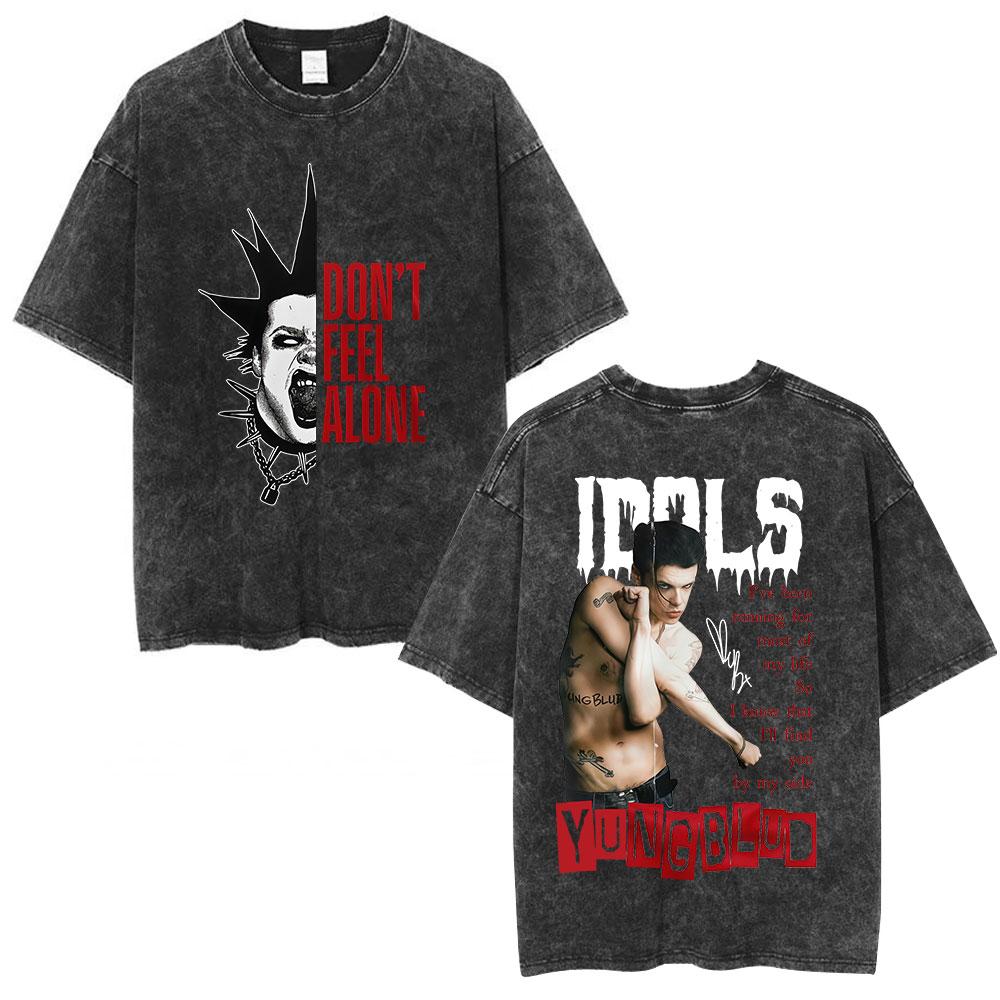 Yungblud IDOLS Album Tour  T Shirts Men Women Clothing Washed Vintage Short Sleeve Tshirts Oversized Casual Cotton Tshirt