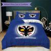 AFC Wimbledon Pattern Bedding uilt Set uilt Cover Pillowcase Home Decoration Birthday Gift (1 * duvet cover + 2 * pillowcase without core)