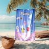 Personalized customized proof beach towel with BT21 logo pattern - soft, absorbent, quick-drying, perfect swimming, camping&bathing