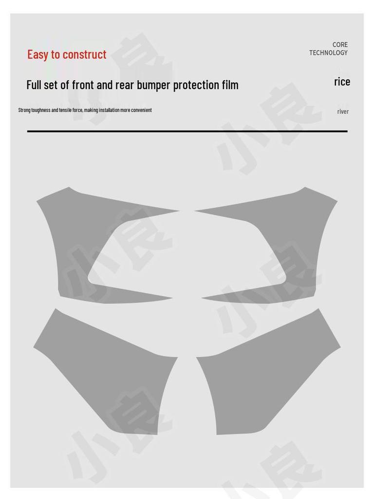 Toyota Camry Front & Rear Bumper TPU Protective Film - Transparent & Invisible, Fits 25 Models