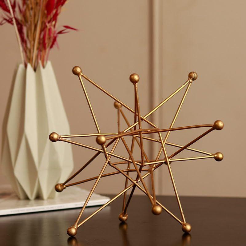 Роскошный металлический золотой артефакт в виде звезды, выставочный экспонат, уникальный дизайн, коллекционный предмет для украшения дома