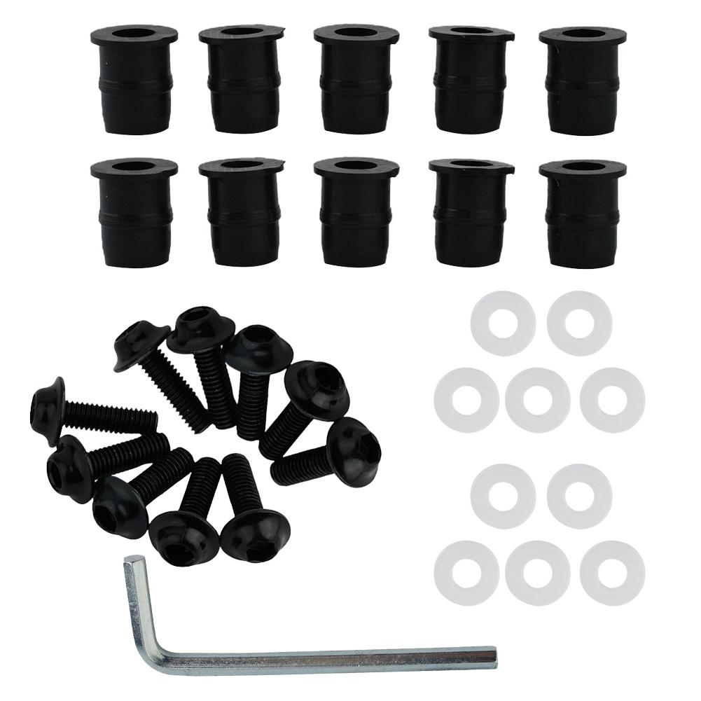 CNC Bolt Screw Kit Aluminum+plastic Black M5 Motorcycle