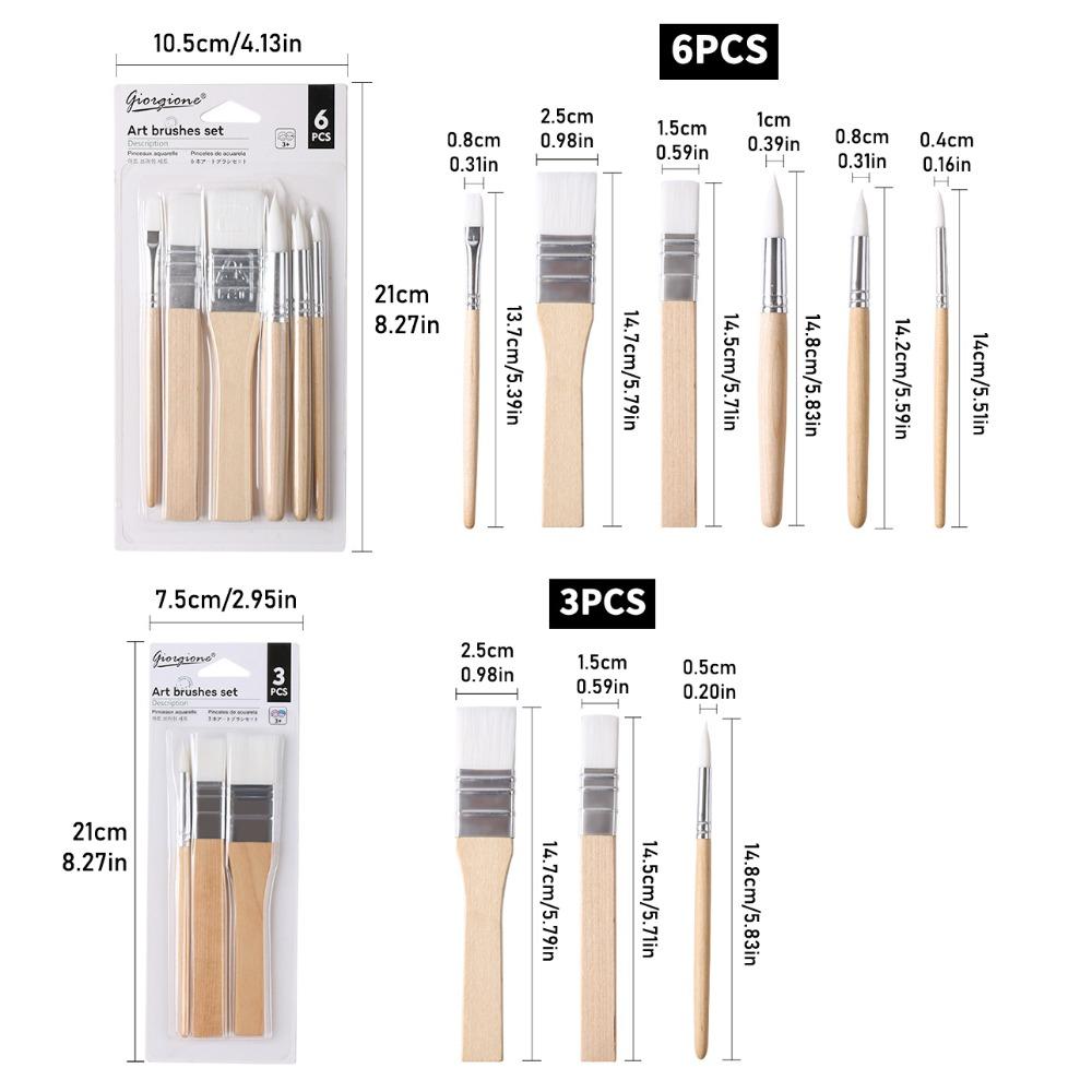 Art Paint Watercolor Gouache Oil Brush Set Different Shape Nylon Hair Brushes Art Supplies