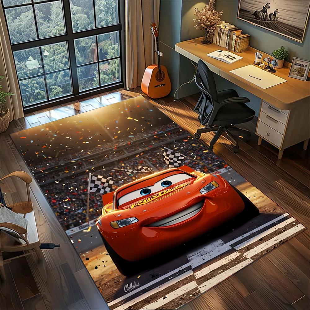 Коврик для трассы Молния МакКуин из мультфильма «Тачки» (Piston Cup), большой, нескользящий, моющийся, для игровой комнаты, спальни, домашнего декора