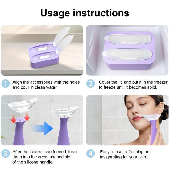 Ледяной ролик для лица и глаз Силиконовая форма для кубиков льда Многоразовый ледяной ролик для лица для ухода за кожей Инструменты для массажа лица