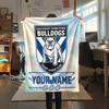 Custom Name Footscray Bulldogs Flannel Blanket, High quality Comfortable for All Seasons, Home Decor, Warmth and Comfort