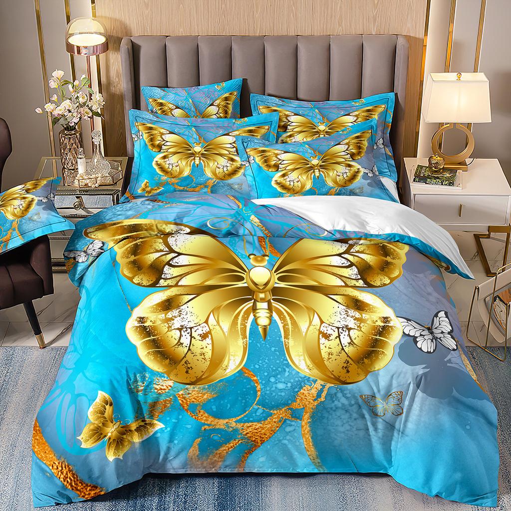 Покрывало из трех частей с цифровой 3D-печатью "Цветок бабочки"