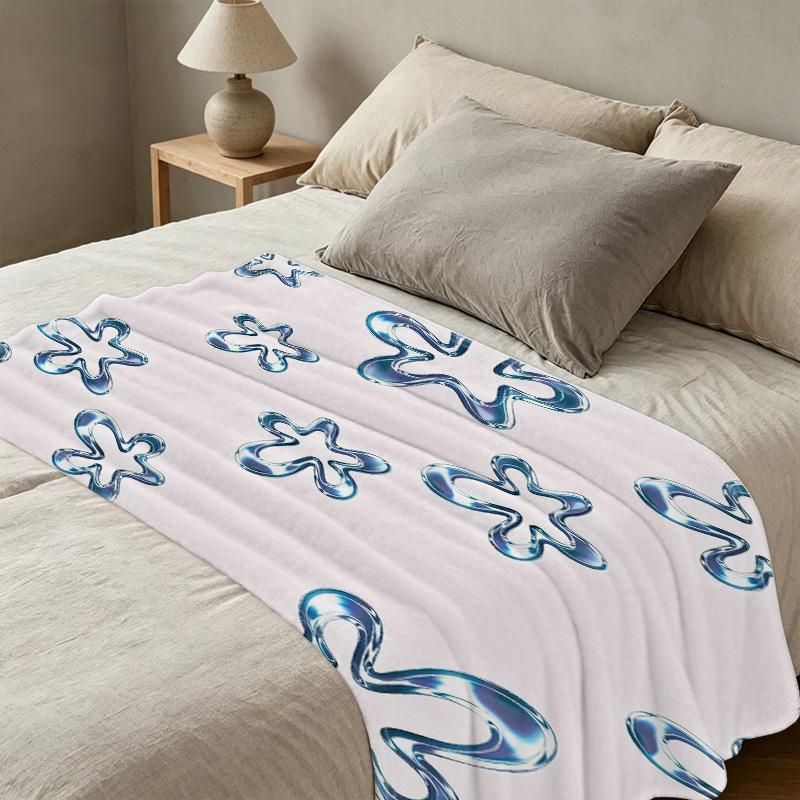 Printed Flannel Blanket Soft Skin-Friendly Cozy Throw, Breathable Warm Blanket for Bedroom, Living Room, Halloween & Christmas Home Decor