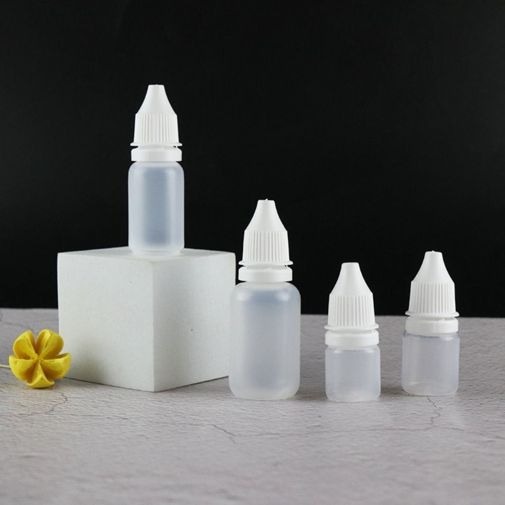 White Squeezable Dropper Bottles Eye Liquid Bottle Plastic Empty Containers Refillable Bottles