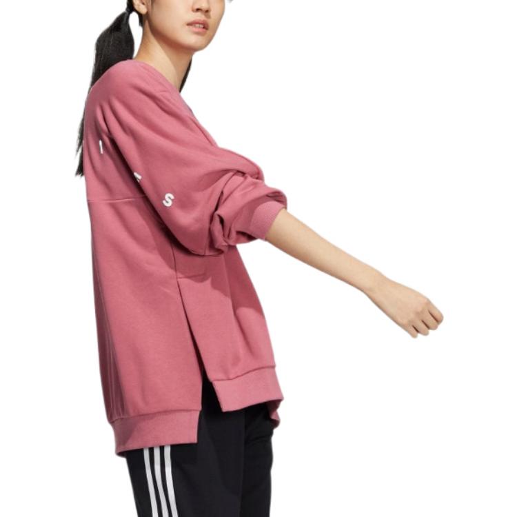 adidas Свитшоты Женские Розовые С Круглым Вырезом Средней Посадки Обычные IA5226