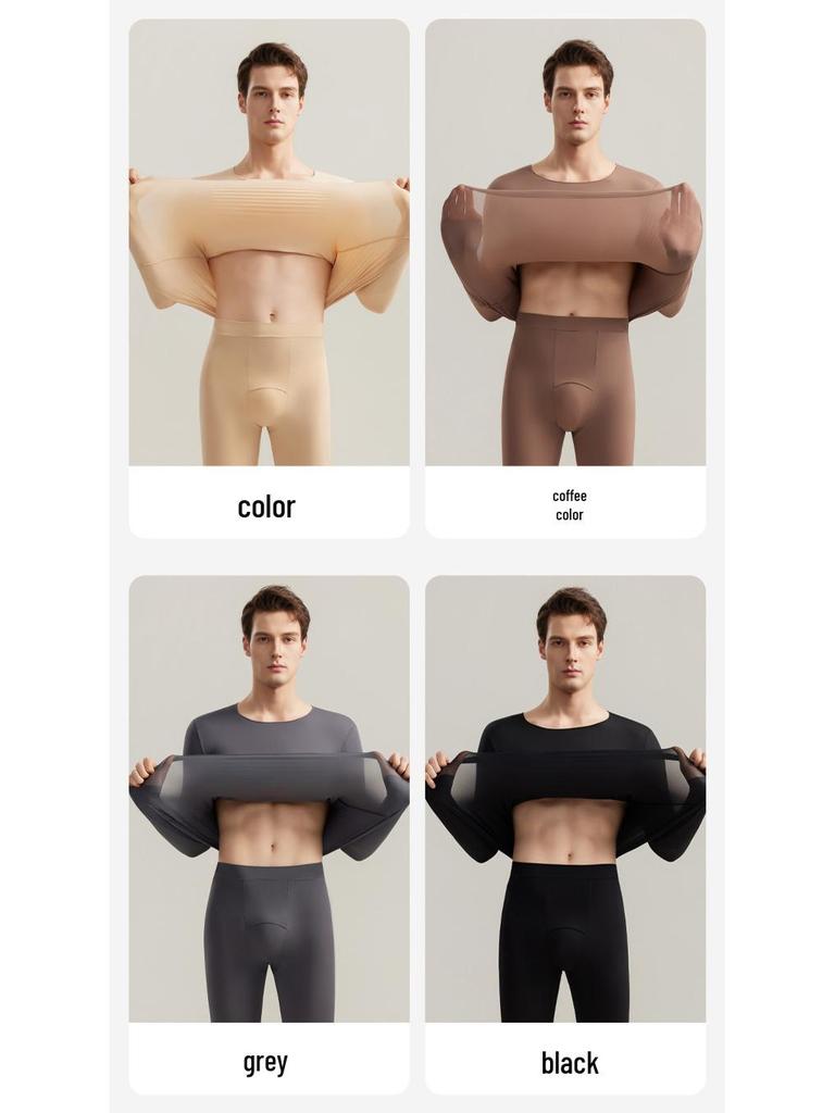 Мужской ультратонкий теплый комплект нижнего белья с базовым слоем на основе гиалуроновой кислоты для осени/зимы