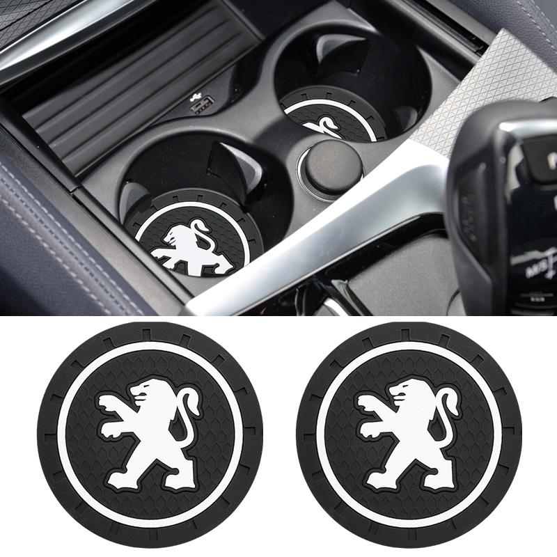 1/2Pcs Car Coaster Cup Holder Mat Decoration Pad Interior Auto Accesories For Peugeot 206 307 308 3008 207 208 407 508 Rcz Rifte