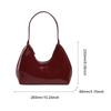 Women Tote Bag Fashion Underarm Pouch Shoulder Bags Patent Leather Tote Bag Retro Casual Satchel Hobo Bag Pure Color Armpit Bag