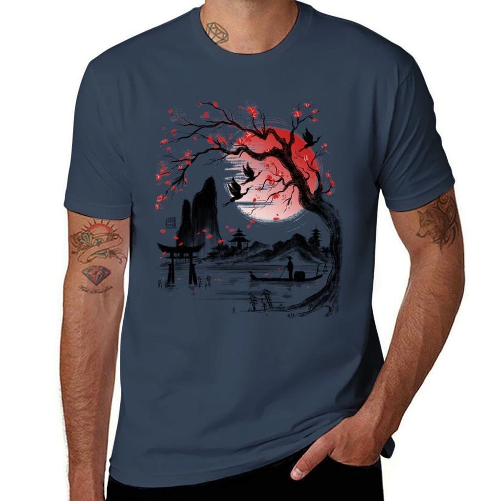 Japan dream TShirt Simple Solid Color Crew Neck Tee