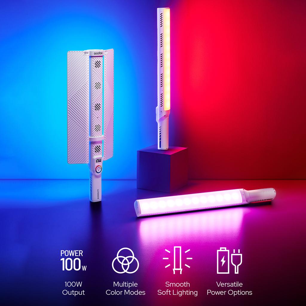 Godox LC1000R Ручной RGB световой жезл 100 Вт светодиодный видеосветильник 2500K-8500K CRI96+ с регулировкой яркости 15 FX