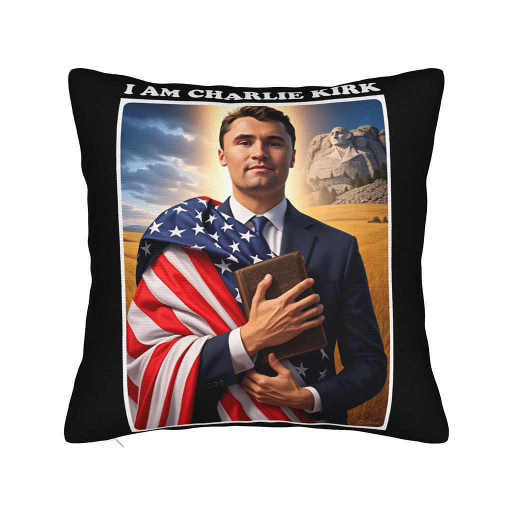 Charlie Kirk Miner Pillow Case  Comfy Pillow Cover For Sofa Car Home Decor Funny Cushion Cover