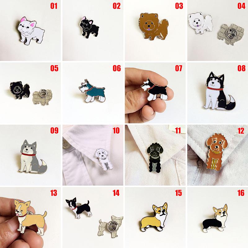 1PC Badge Decorated Cartoon Cute Brooches Dog Jewelry Dachshunds Corgi Dogs Brooches Pins
