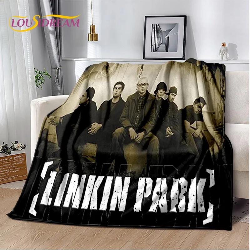 Retro Rock Band 3D L-Linkin Park Soft Flannel Blanket for Beds Bedroom Sofa Picnic,Throw Blanket for Cover Outdoors Leisure Gift