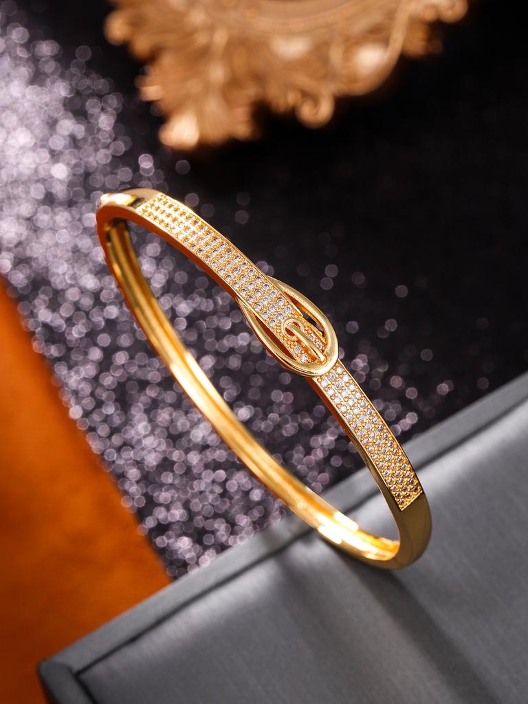 Европейская и американская мода, простой и высококлассный, блестящий браслет с электрической инкрустацией цирконами для женщин