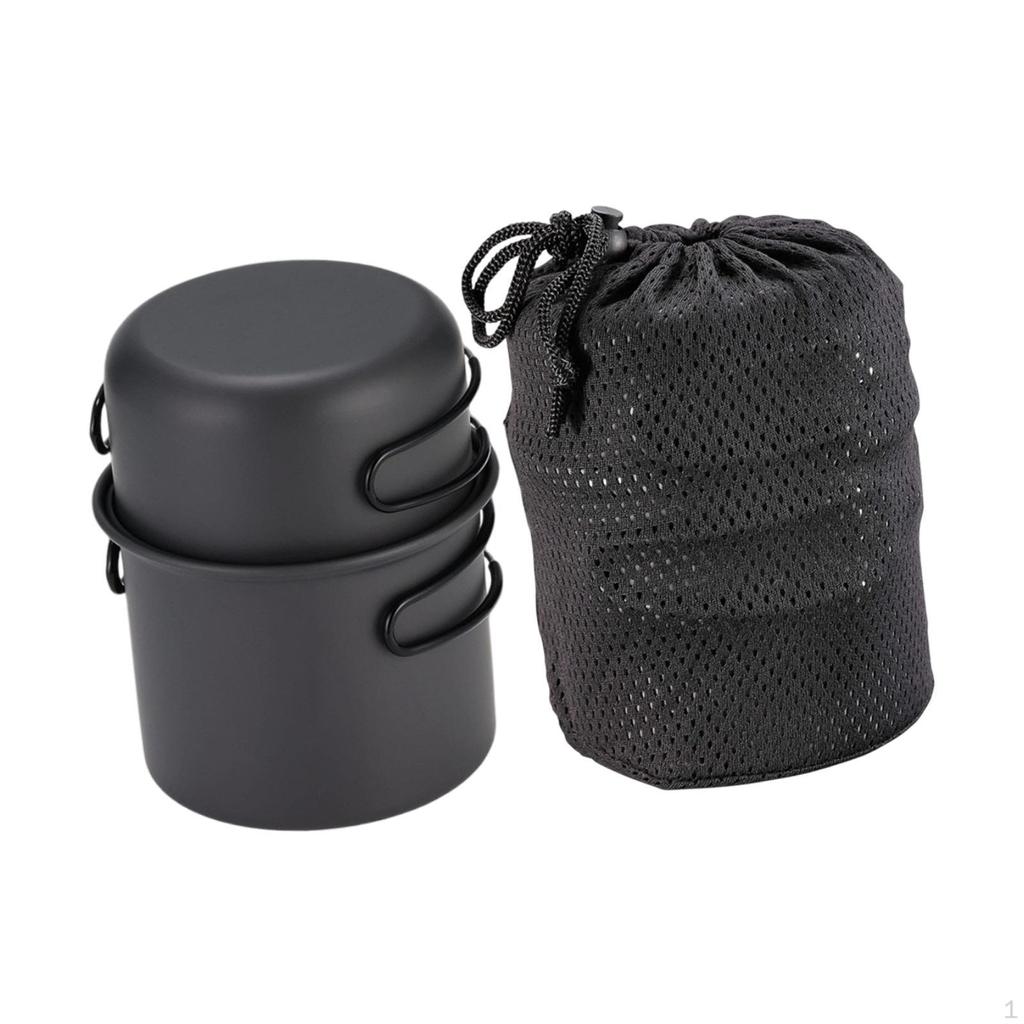 Походный суповой горшок со складной ручкой, кухонное снаряжение, антипригарное покрытие, кастрюля для пикника