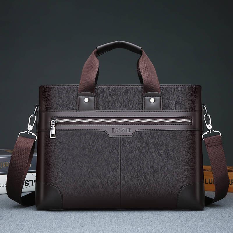 Мужской офисный деловой портфель из натуральной кожи, чехол для ноутбука, сумка-портфель, сумка-мессенджер