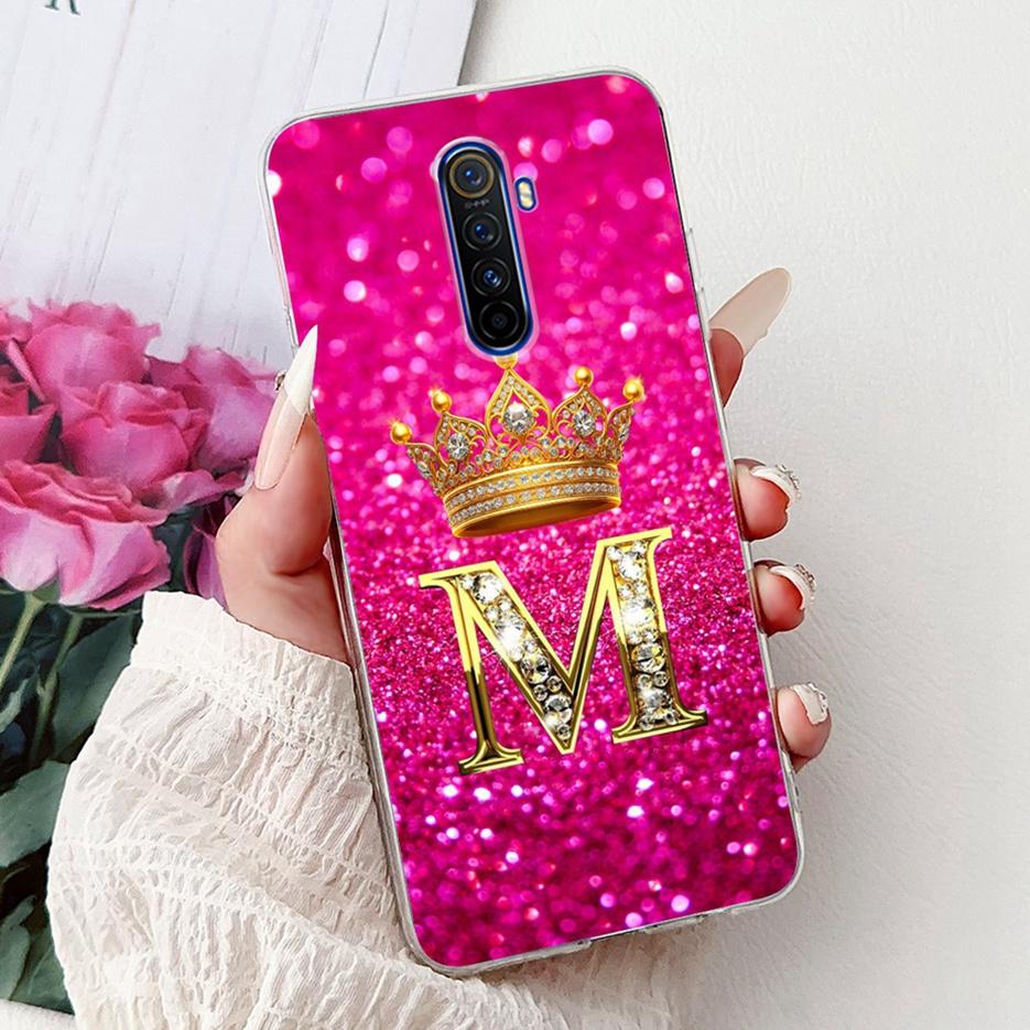 For Realme X2 Pro Case RMX1931 Luxury Crown Letters Phone Cover For Realme XT X 2 Pro RealmeX2 RealmeXT Case Soft Silicone Shell