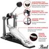 Pearl P-1030 Pearl Drum Single Pedal Eliminator Solo “BLACK” Round Cam Duo Beater