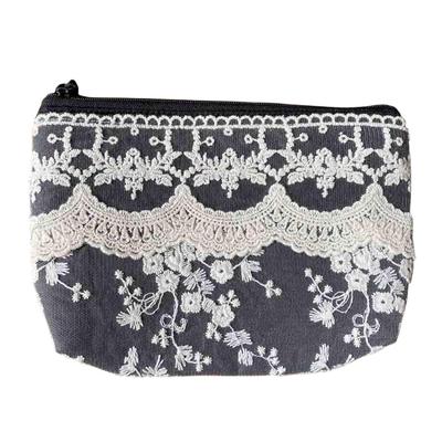 Кружевная косметичка Vivienne Maria, серия Beige Black, 13 x 20 x 4 см, Черный и Бежевый, WK1703A2