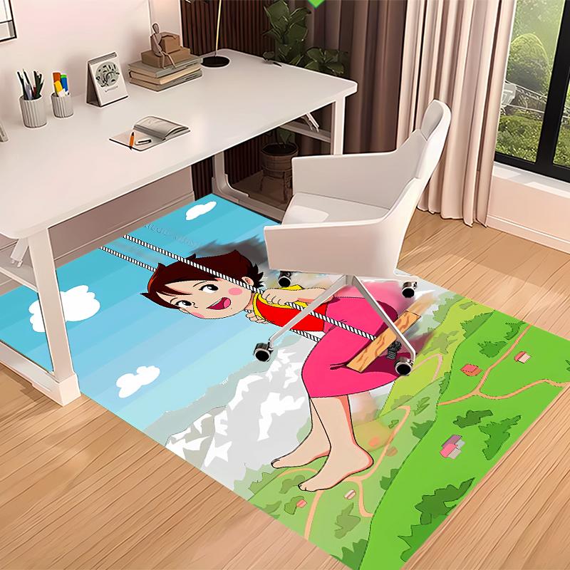 1pc Heidi1 Print Area Rug - Soft, Washable Non-Slip Indoor Mat for Office Chairs, Living Room, Home Office Decorative Rug