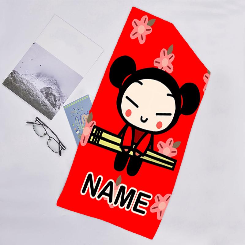 1pc PUCCA2 Beach Towel with Custom Name, Beach/Swimming/Bath/Picnic/Camping Towel, Suitable for Seaside Beaches