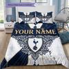 Custom Name,Tottenham Hotspur FC Pattern Bedding Home Decoration Birthday Gift ( 1 duvet cover + 2 pillowcase, without core),fan merchandise.