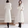 Women Korean Style Hooded Long Cotton Coat Winter Warm Padded Coat Over Knee Outfit