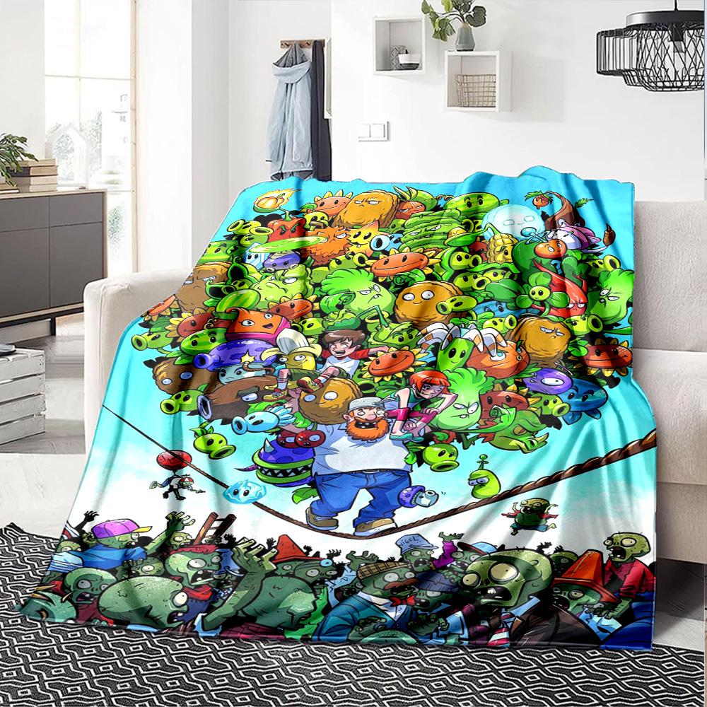 Plants Vs. Zombies Blanket Ultra-Soft Perfect for Sofa Bed Bedding Four Seasons Multipurpose Playful Design Suitable for Gifting Relatives and Friends