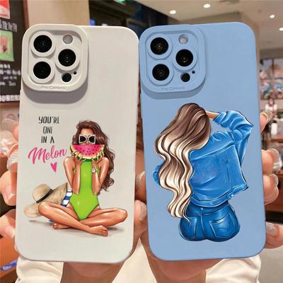 Красивый чехол для телефона с изображением девушки для iPhone 11 12 13 Pro Max 14 Pro Max Plus X XS XR 7 8 Plus SE 2020 Мягкий силиконовый задний чехол Fundas Capa