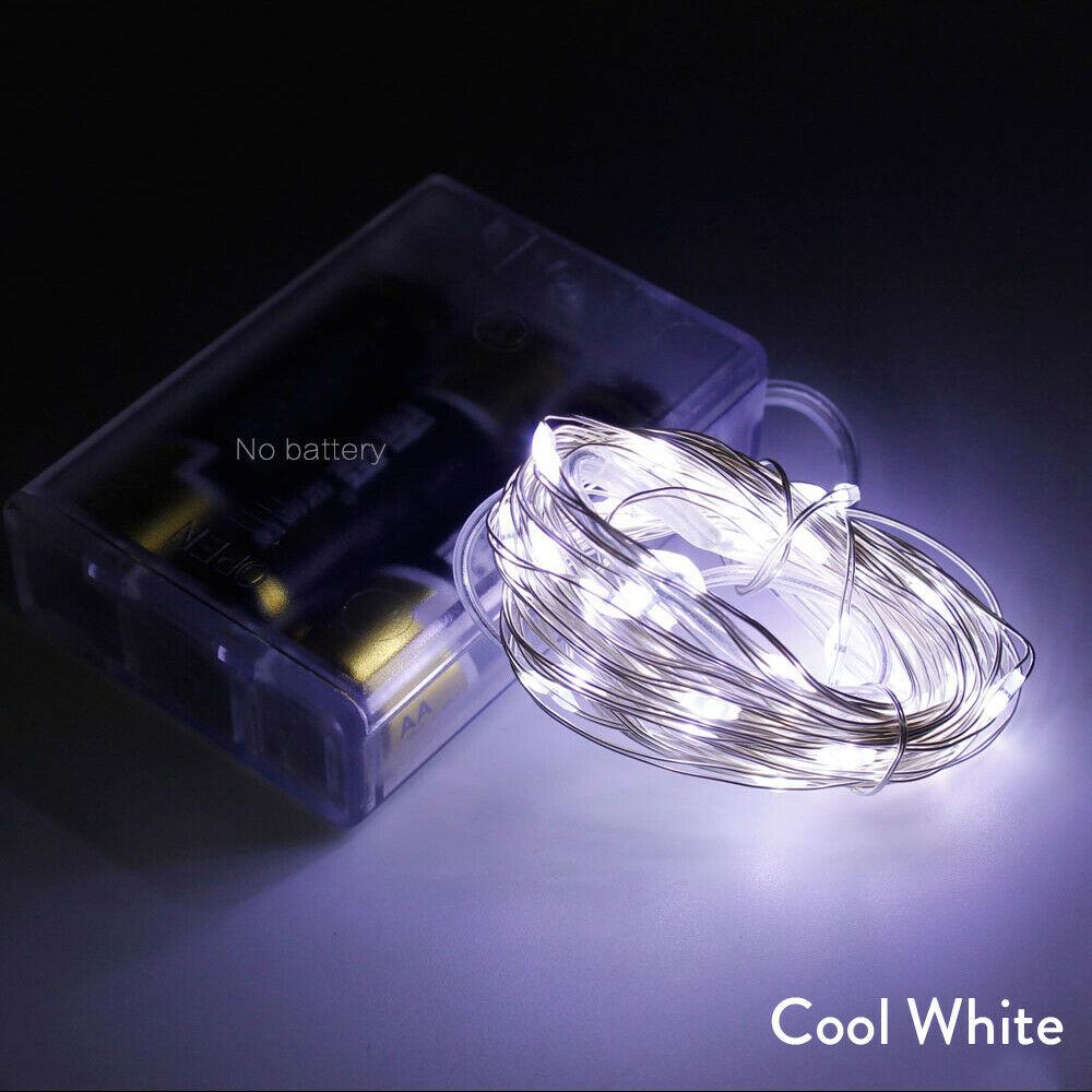 1м - 10м Светодиодная гирлянда 9 цветов Сказочные огни 10-100 светодиодов Медная проволока Питание от батареек для свадебного рождественского украшения вечеринки Праздничная лампа