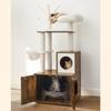 FEANDREA PCT113X01 Cat Scratching Post with Litter Tray Vintage Brown