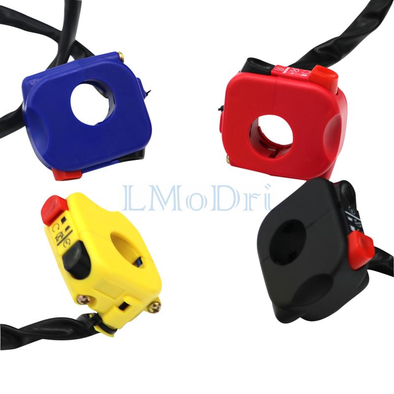 LMoDri 22 мм 7/8 "руль мотоцикла, светодиодная фара, лампа включения, выключения, управление электрическим запуском, звуковой сигнал, опасность