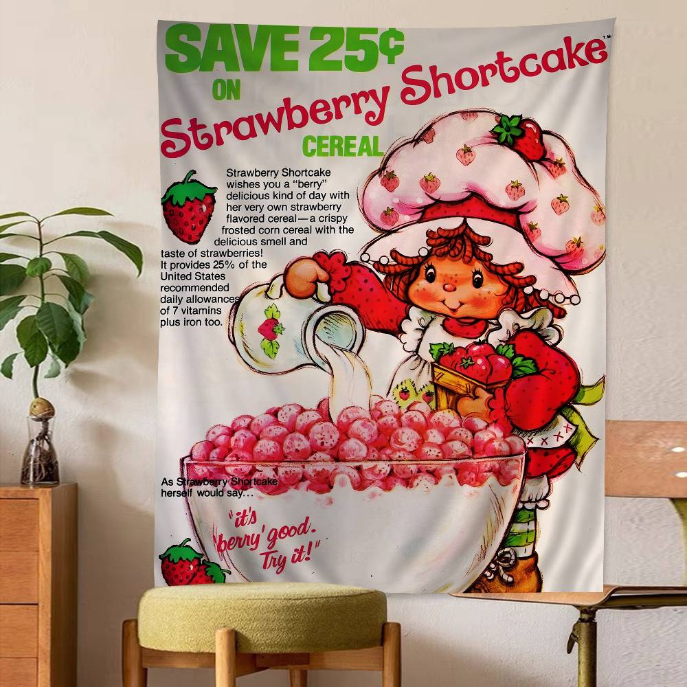 Cartoon Strawberry Shortcake Hanging Bohemian Tapestry Bohemian Wall Tapestries Mandala Cheap Hippie Wall Hanging