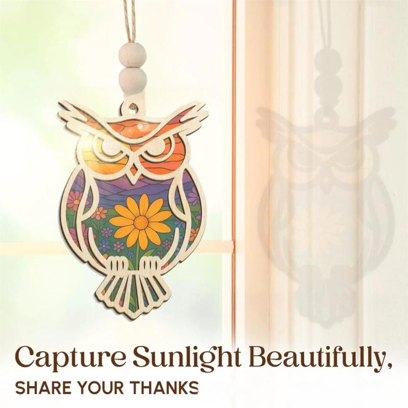 Elegant Owl Design Suncatchers with Story Card Door Window Decoration Perfect Gift for Special Event Outdoor Indoor