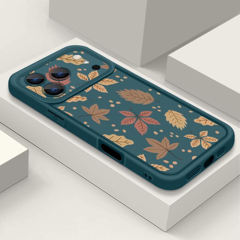 Мягкий чехол для телефона с осенними листьями для iPhone 17 16 15 14 Pro Max 13 12 Pro Max 11 16e Ударопрочный силиконовый чехол из ТПУ конфетного цвета