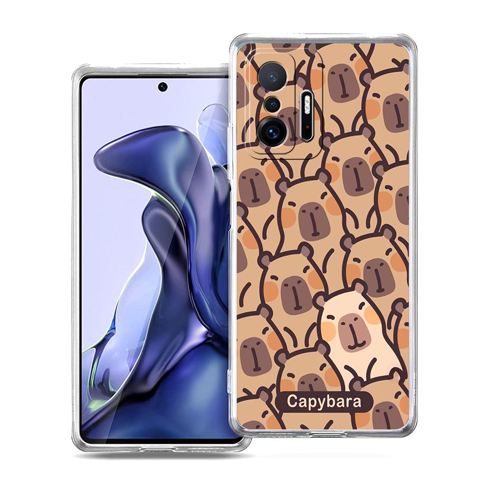 Мультяшный чехол для телефона с капибарой для Xiaomi Mi Poco F3 X3 X4 GT NFC M3 M4 11 Ultra 12 11X 11i Pro Lite 5G Мягкий прозрачный чехол