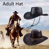 Винтажная шляпа от солнца с широкими полями, ковбойская шляпа из винтажной кожи для мужчин и женщин, для походов, кемпинга, рыбалки, путешествий