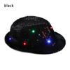 New Fashion Light Up Flashing Panama Cap Jazz Hat Sequin Led Fedora Trilby