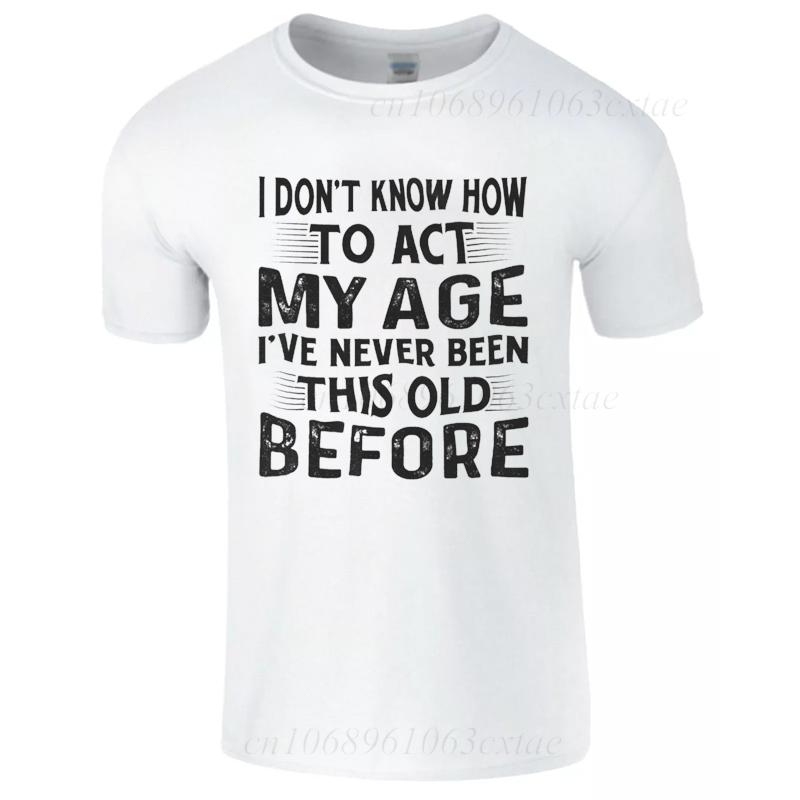 Men's Summer Fashion T-shirts Funny Act My Age Letter Print T-shirts Loose Large Casual Round Neck Short Sleeve T-shirt Fashion