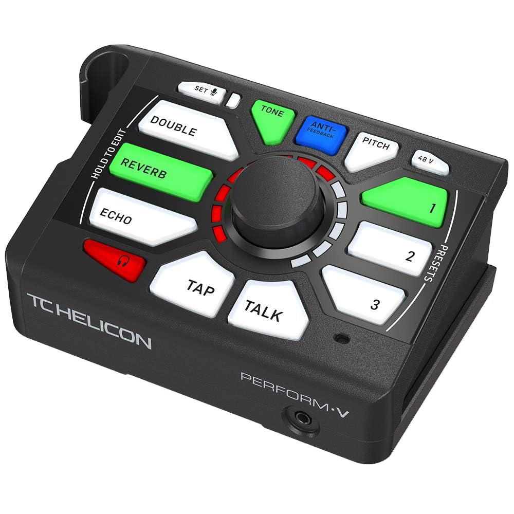 TC Helicon Perform-V Vocal Multi-Effects Pedal with Mic Stand Mount and Interchangeable Effects