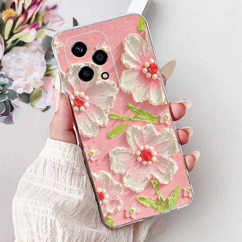 For Honor 200 Lite Case Cute Love Heart Butterfly Painted Cover Clear Silicone Phone Case For Honor 200 Lite 200Lite Soft Fundas