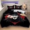 3pcs V for Vendetta Roses Bedding Set, Soft Polyester Duvet Cover and Pillowcases Machine Washable Seasons all suitable & Guest Room Decor225